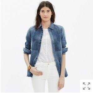 Madewell river & thread denim tuxedo shirt